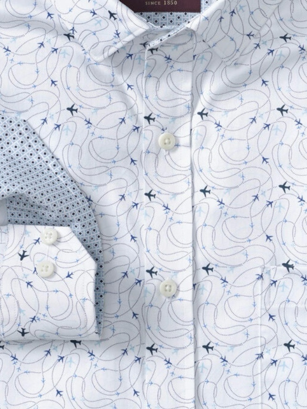 Johnson Murray airplane pattern long sleeve M